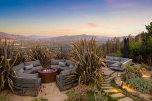 Seating around fire pit. (Open Homes Photography)