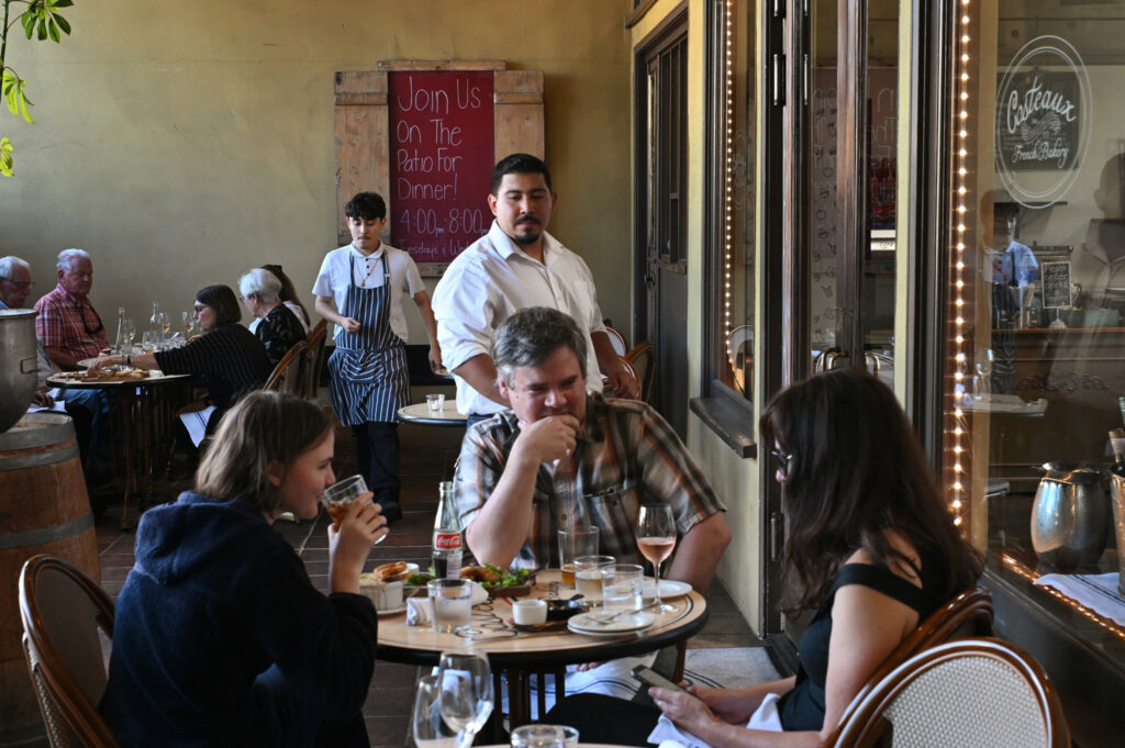 Costeaux French Bakery is now offering classic French bistro menu items on the patio starting at 4 p.m. Wednesday through Friday at their cafe in Healdsburg on Wednesday, July 31, 2024. (Erik Castro / For The Press Democrat)