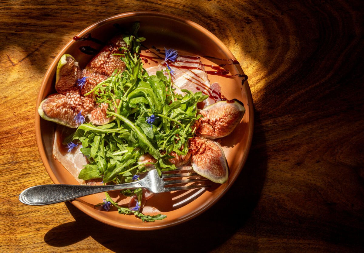 Prosciutto, Fig and Arugula Salad with sherry vinaigrette from Water Street Bistro Thursday, August 29, 2025 in Petaluma. (John Burgess / The Press Democrat)