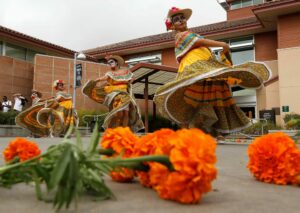 Dancers from Ballet Folklorico of Petaluma perform during Lumafest at the Santa Rosa Junior College campus in Petaluma, on Saturday, October 19, 2019. (Alvin Jornada / The Press Democrat)