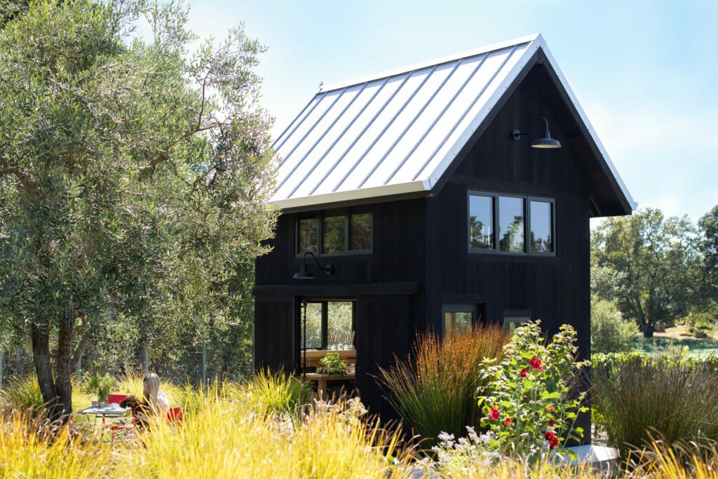 A two-story potting shed in the family's garden provides plenty of space for garden tools and a crafts room where Cristina Hobbs and her daughters spend many happy hours creating and sewing. In October, the girls turn the shed into a haunted house. (Eileen Roche / for Sonoma Magazine)