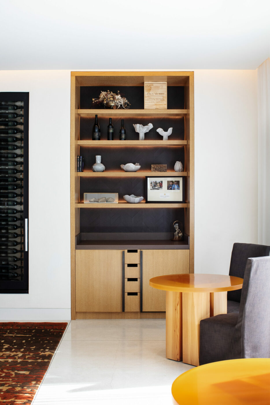 Cristina Hobbs's pottery and paintings are on display throughout the Paul Hobbs Winery hospitality center and offices. The couple worked closely with the late architect Howard Backen on the design. (Eileen Roche / for Sonoma Magazine)