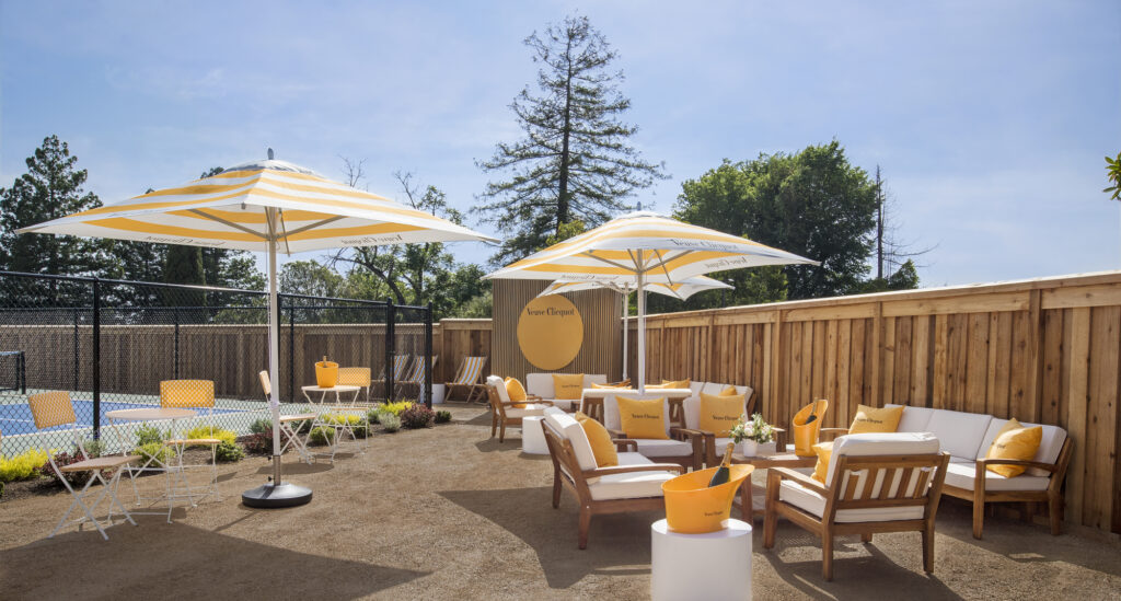 Courtside sipping is encouraged at the pickleball courts at Carneros Resort and Spa's Veuve Clicquot Champagne Bar & Lounge in Napa. (Crystal Waye Photo Design)