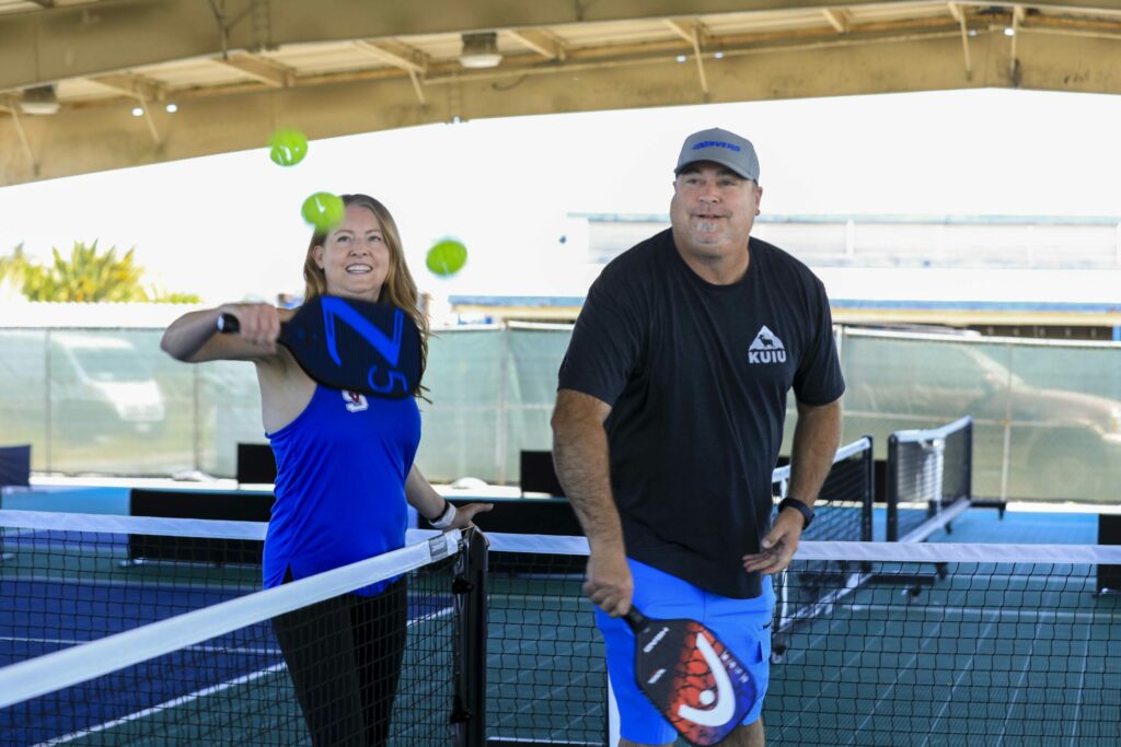 Lisa and Chad Lichty worked with the city of Petaluma to add pickleball courts to the Fairgrounds. Photographed on Monday, May 19, 2025. (Crissy Pascual / Petaluma Argus-Courier)