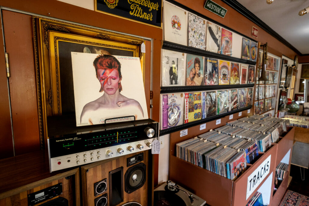 Rare Albums, Magazines and vintage stereo equipment at Revolution Vinyl in Duncans Mills. (John Burgess / The Press Democrat)