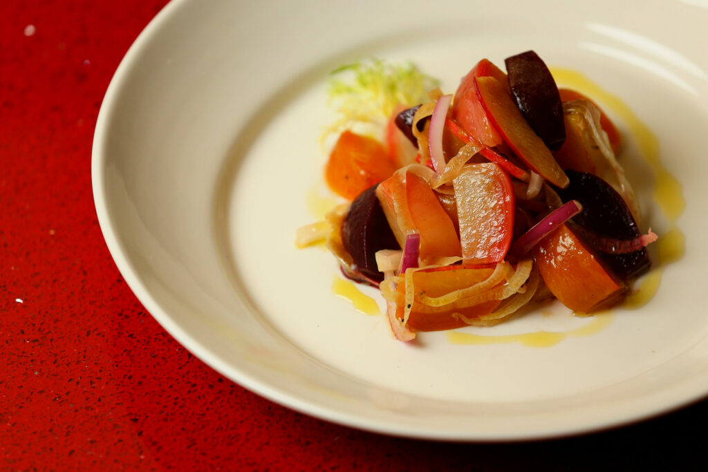 Beet salad by chef Shari Sarabi at Baci Cafe & Wine Bar in Healdsburg. (Christopher Chung / The Press Democrat, 2020)