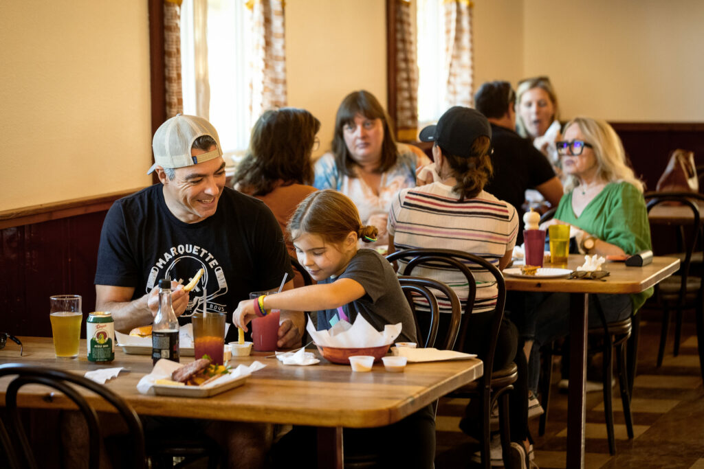 Trekers from Sonoma County to the coast stop for lunch at Philo’s hot new restaurant, Jumbo’s Win Win Thursday, August 14, 2025 in the Anderson Valley. (John Burgess / The Press Democrat)