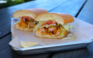 Shrimp po'boy at the Parish Cafe in Healdsburg. (Parish Cafe)