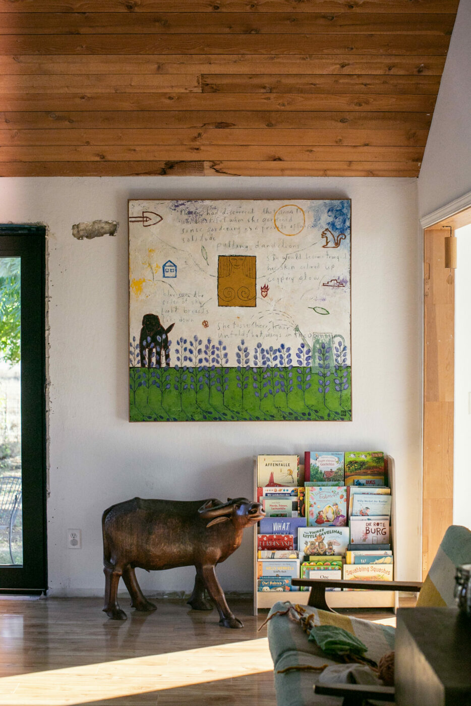 Artwork inside the Nichols family home in Sebastopol. (Eileen Roche / for Sonoma Magazine)