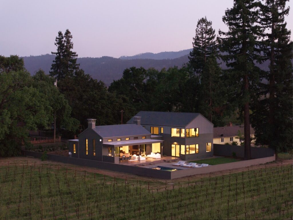 This modern home, situated in the heart of the Rutherford AVA in Napa, is currently listed for $7,750,000.(Steven J Magner / Vanguard Properties)