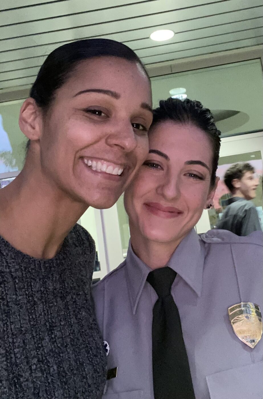 Francine Keller, left, with Kat Pringle, right, at Kat's graduation from Santa Rosa Junior College’s Public Safety Training Center, where the two friends met. (Courtesy of Francine Keller)