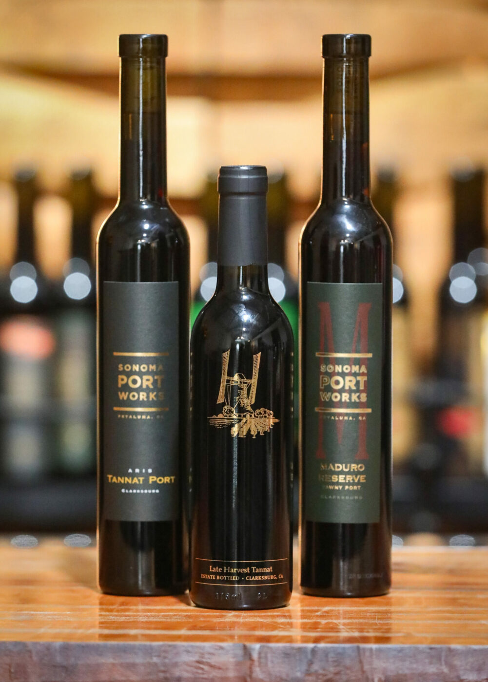 Variety of port products from Heringer Estates Family Vineyards & Winery and Sonoma Portworks in Petaluma on Tuesday, October 21, 2025. (Christopher Chung/The Press Democrat)