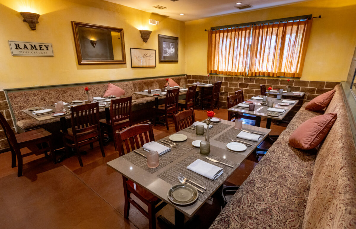 The bar dining area at Baci Cafe and Wine Bar Thursday, Oct. 16, 2025 in Healdsburg. (John Burgess / The Press Democrat)