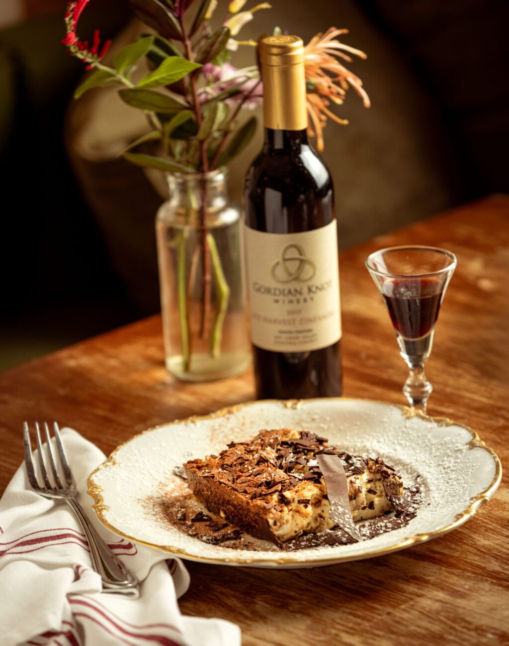 La Bodega Amaretto Tiramisu with Kahlua, espresso, house vanilla, mascarpone, chocolate and Italian lady fingers at the Sonoma Wine Shop/La Bodega Kitchen Thursday, Nov. 13, 2025 in Sebastopol. (John Burgess / The Press Democrat)