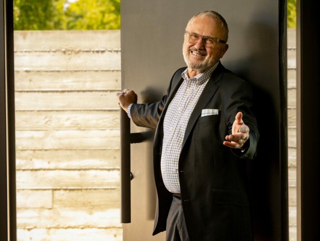 Nick Peyton, maitre d' and partner at Cyrus restaurant, won a 2025 special Michelin Service Award Thursday July 24, 2025 in Geyserville. (John Burgess / The Press Democrat)