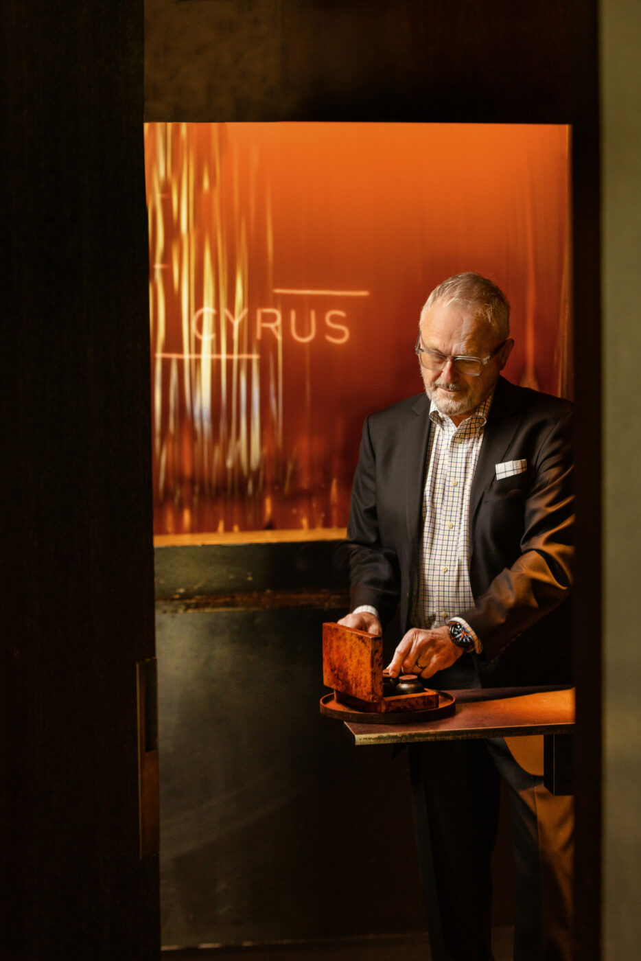 Nick Peyton, maitre d' and partner at Cyrus restaurant, won a 2025 special Michelin Service Award Thursday July 24, 2025 in Geyserville. (John Burgess / The Press Democrat)