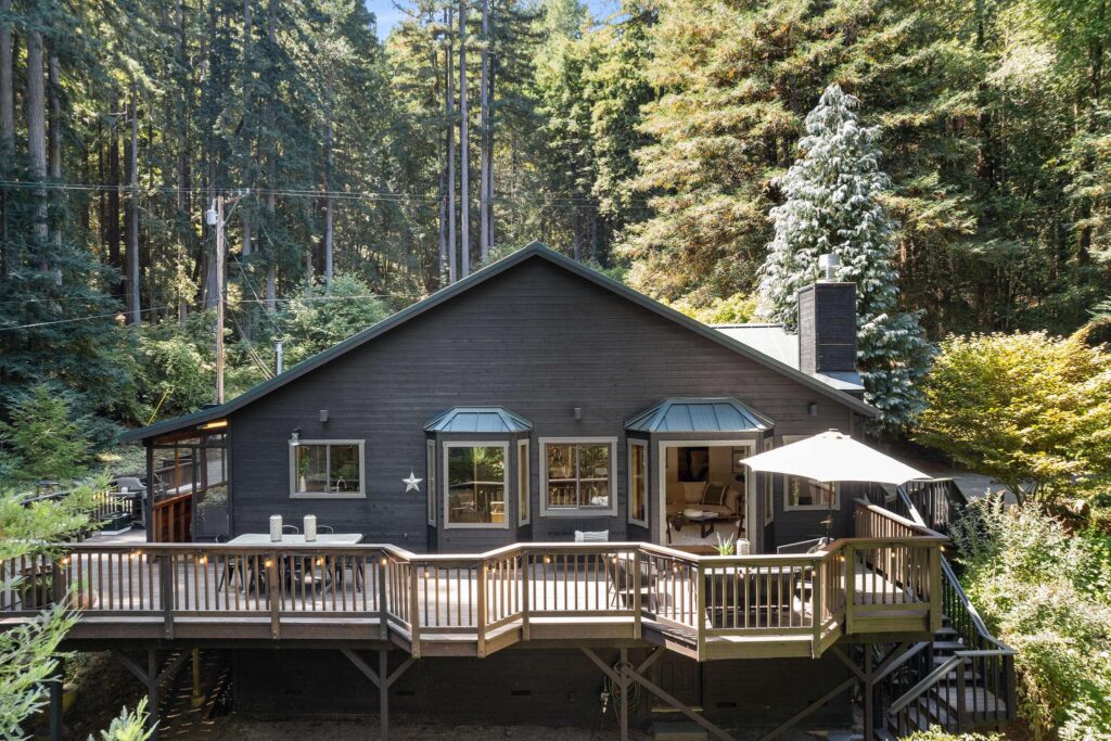 This home on ten secluded acres in Guerneville is currently listed for $1,295,000.(Open Homes Photography)
