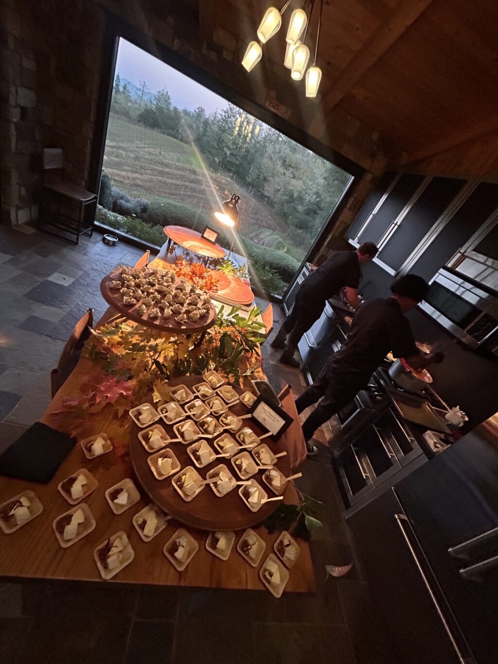 Bites served during the Blind Bottle Bash at Flambeaux Wine in Healdsburg. (Courtesy of TOWN)