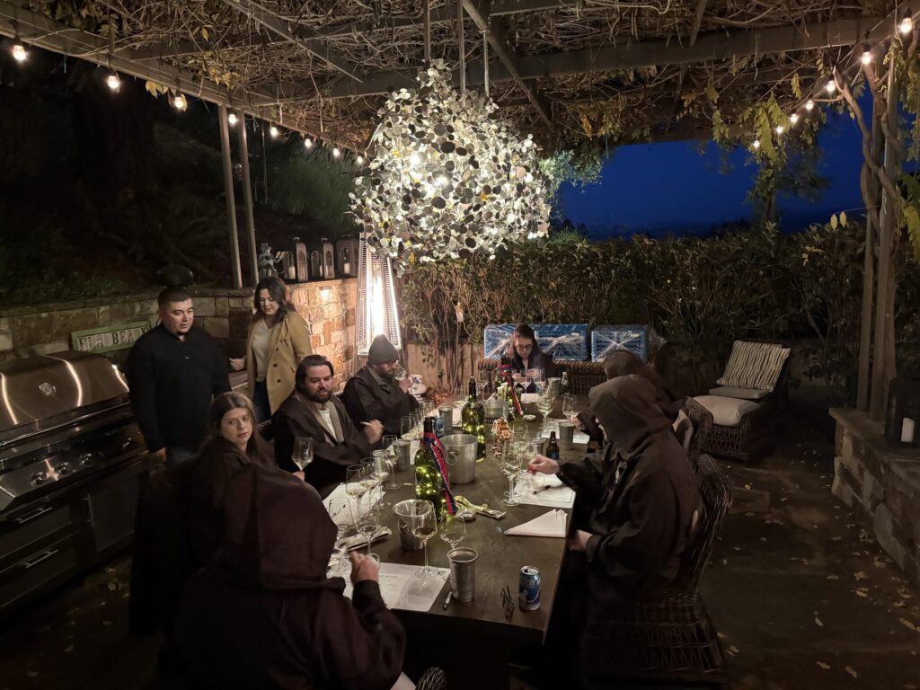 Sommeliers taste wines in a blind tasting competition during the Blind Bottle Bash at Flambeaux Wine in Healdsburg. (Courtesy of TOWN)