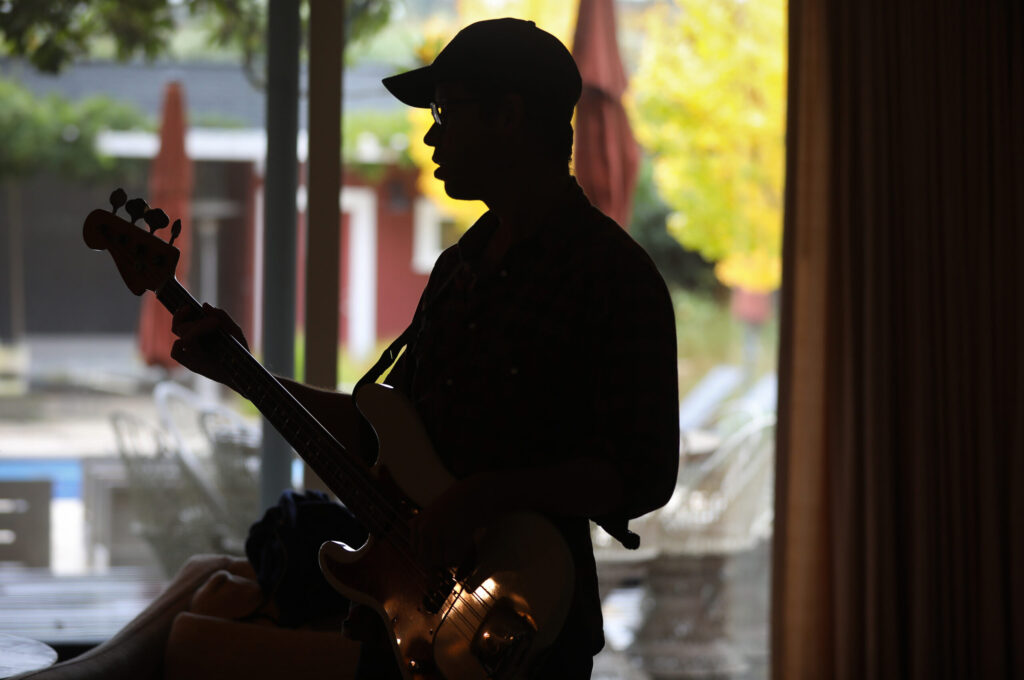 Dan Cutler, of The Deslondes, rehearses with the band at Little Saint Farm before performing in Healdsburg on Thursday, November 13, 2025. (Christopher Chung/The Press Democrat)