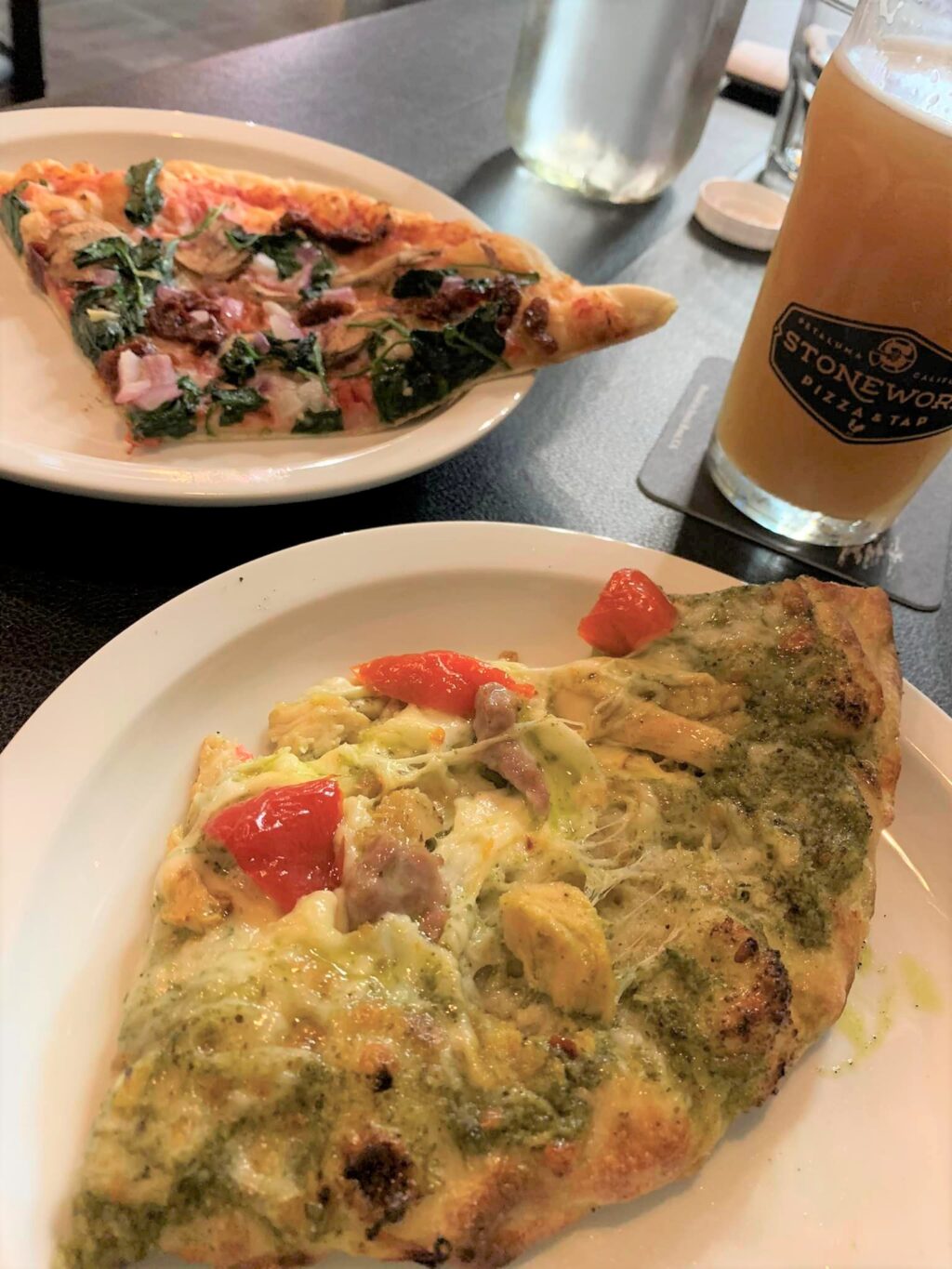 Stonework Pizza and Tap’s offerings. (Photo by Diane Cafasso Donnelly)