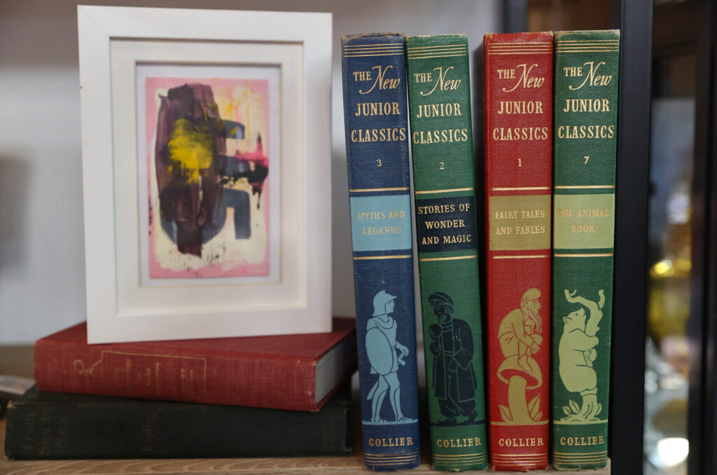 Vintage books and art at Doram Goods, in the Modern Antiquarium collective, in Healdsburg on Wednesday, September 17, 2025. (Christopher Chung/The Press Democrat)