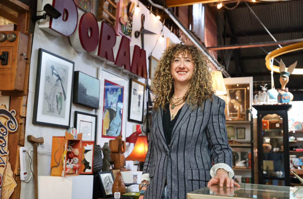 Amber Isaacs sells a collection of vintage art and objects at her Doram Goods area in the Modern Antiquarium collective, in Healdsburg on Wednesday, September 17, 2025. (Christopher Chung/The Press Democrat)