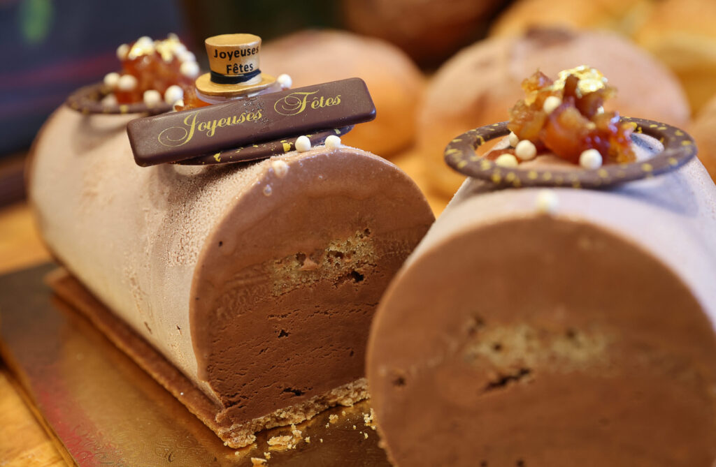 Bûche Glacée de Noël at Goguette Bread in Santa Rosa on Friday, December 12, 2025. (Christopher Chung / The Press Democrat)