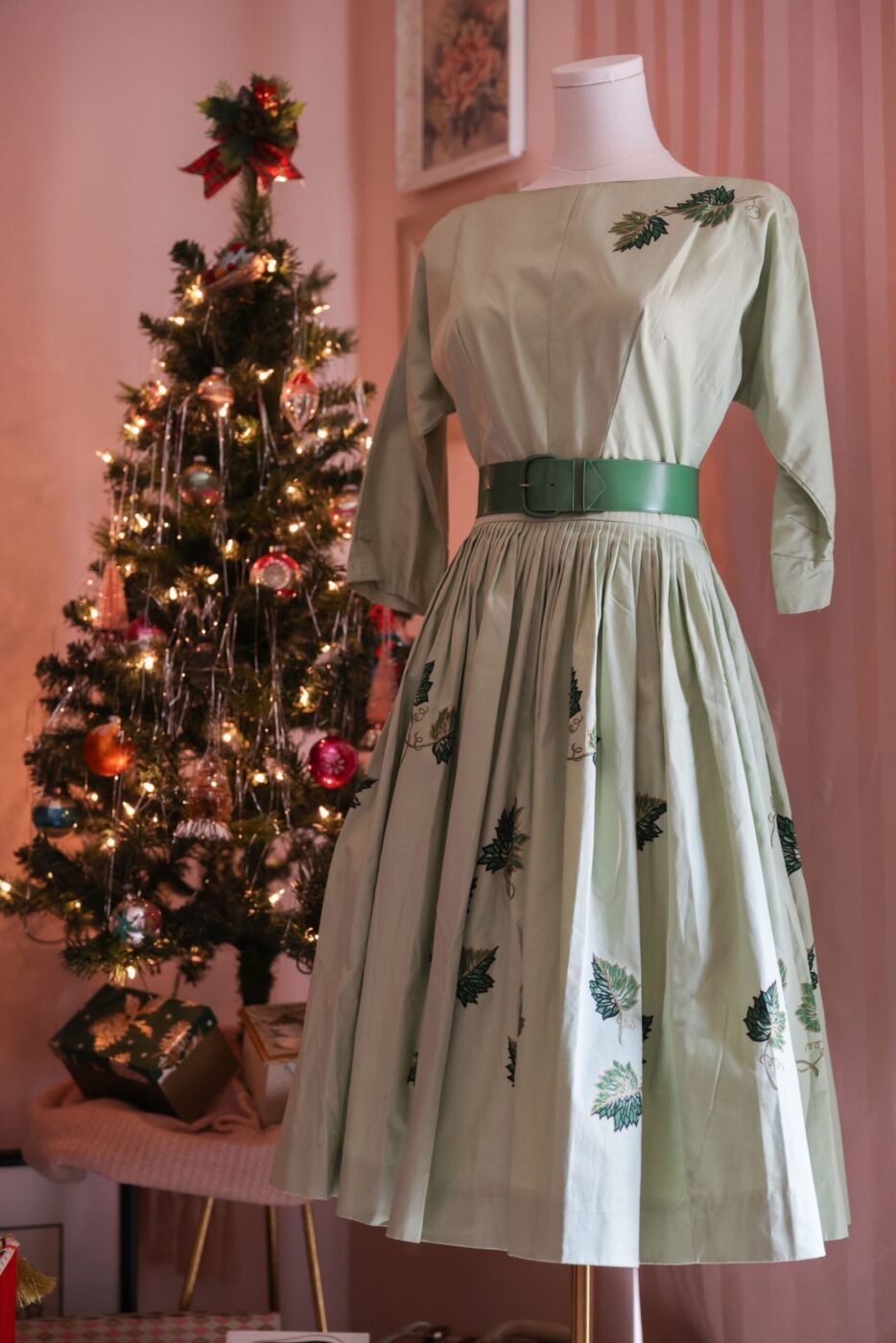 A vintage dress at Emerald Era Vintage in Guerneville on Friday, October 3, 2025. (Christopher Chung/The Press Democrat)