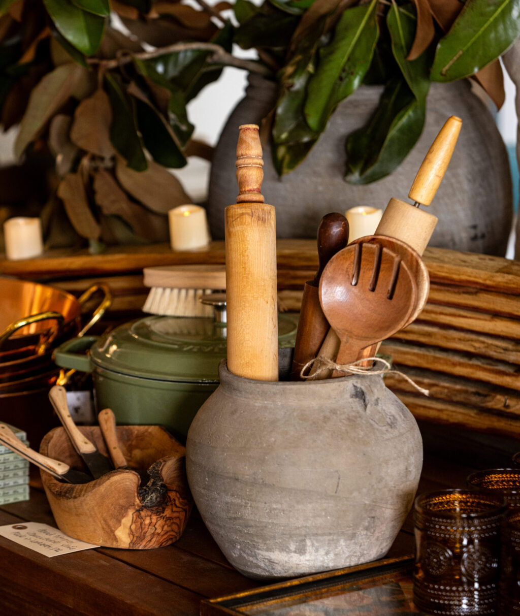 Find unique gifts for the holiday, like vintage rolling pins or Cunmin pottery from China at Mavis & Mavis Tuesday, September 9, 2025 in Cloverdale. (John Burgess / The Press Democrat)