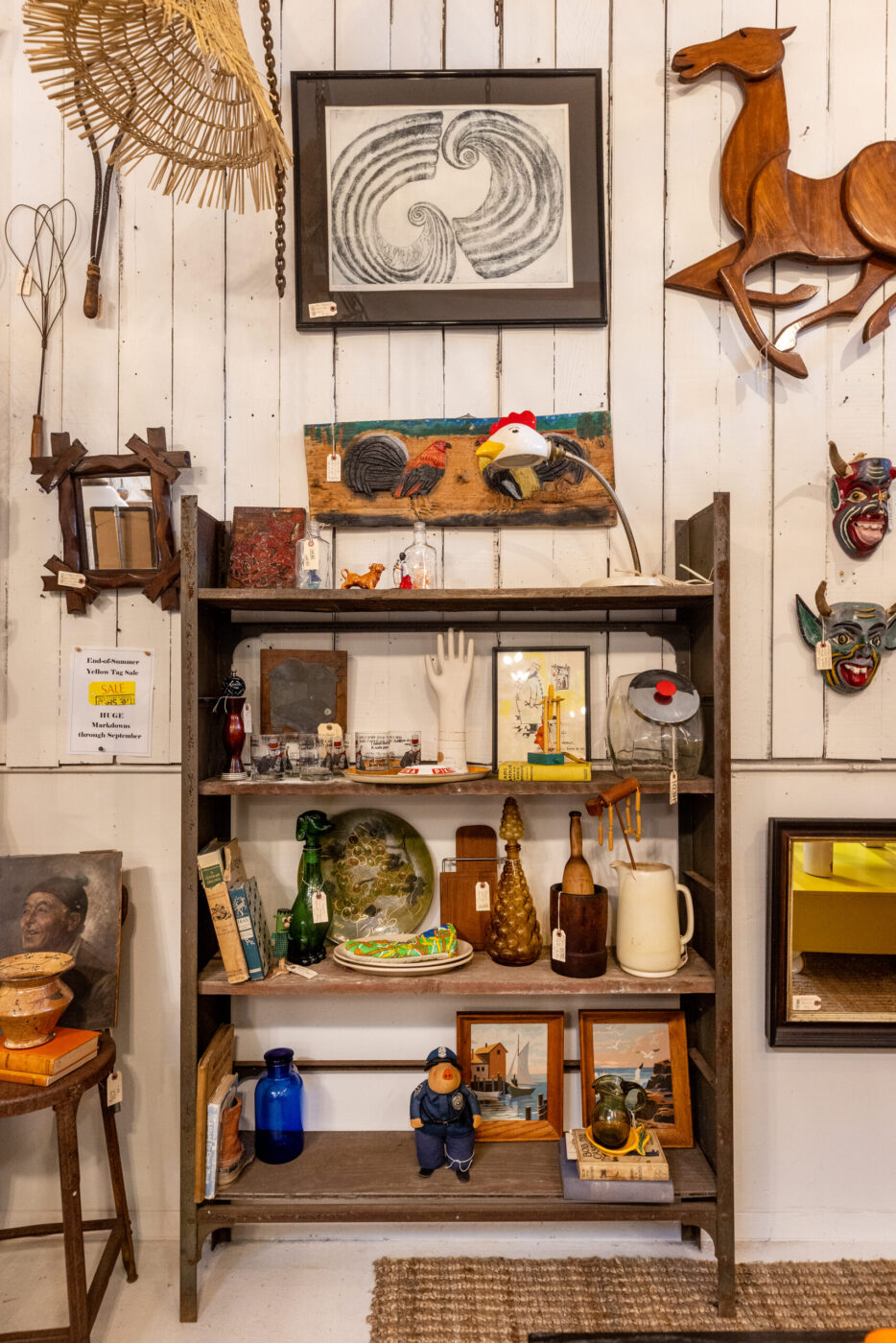 Eclectic antiques at Shed, one of the many vendors inside the Antique Society Thursday, Oct. 2, 2025 in Sebastopol. (John Burgess / The Press Democrat)