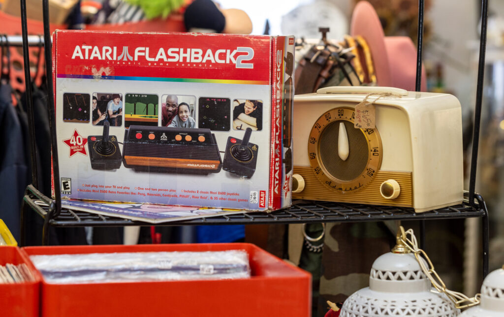 Vintage game consoles at Lady Buck Vintage Wednesday, Oct. 6, 2025, in Agua Caliente. (John Burgess / The Press Democrat)