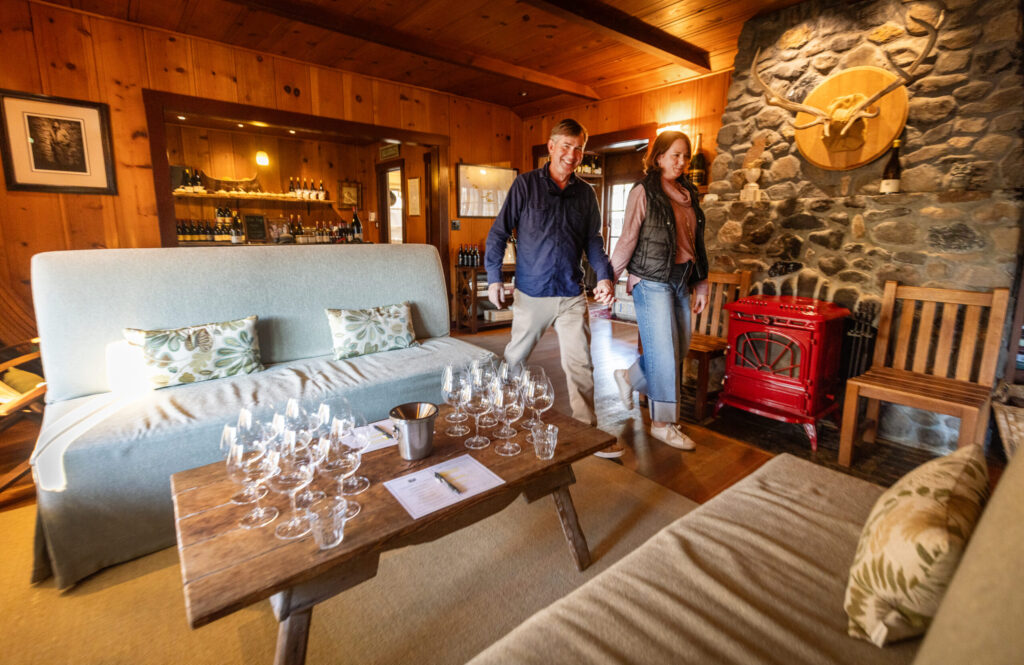 The Failla Wines tasting room has a cozy feeling with isolated tasting rooms Thursday, Dec. 4, 2025 along the Silverado Trail north of St. Helena. (John Burgess / The Press Democrat)