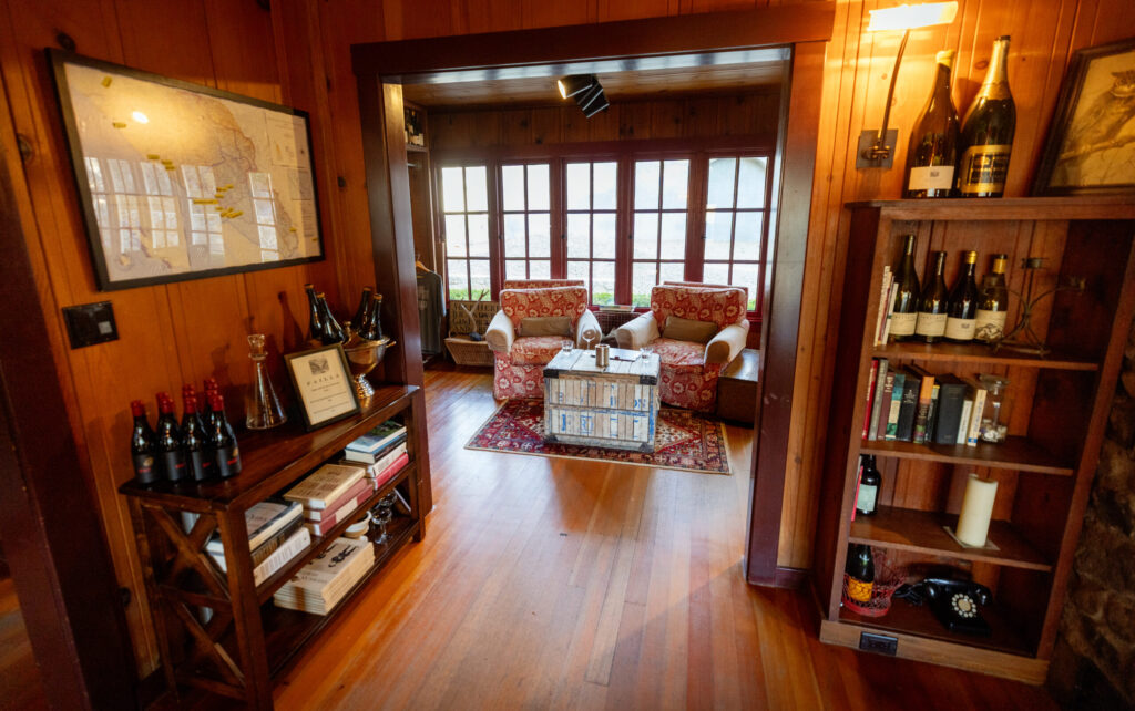 The Failla Wines tasting room has a cozy feeling with isolated tasting rooms Thursday, Dec. 4, 2025 along the Silverado Trail north of St. Helena. (John Burgess / The Press Democrat)