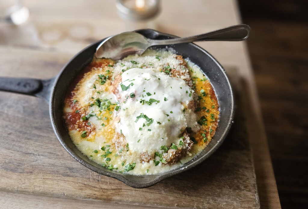 Chicken Parmesan at Catelli's Restaurant in Geyserville. (Heather Irwin / The Press Democrat)