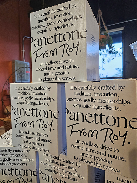 The $96 panettone at Pastasciutta in Geyserville. (Heather Irwin / The Press Democrat)