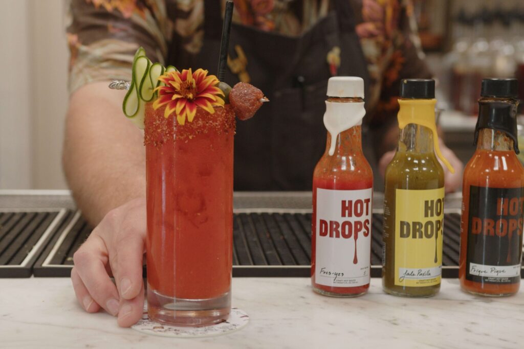 The bloody mary at Fern Bar in Sebastopol uses Hot Drops fermented pepper hot sauce along with kimchi juice, gochujang, and sambal oelek to add layers of spice for well-rounded heat. (Gary Ottonello)