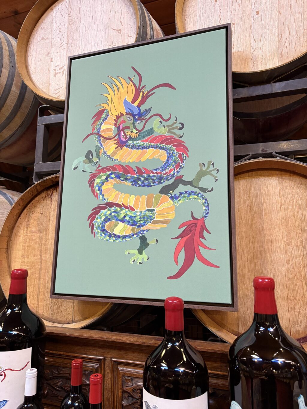 Artwork inside the Chappellet Winery tasting room in St. Helena. (Tina Caputo)