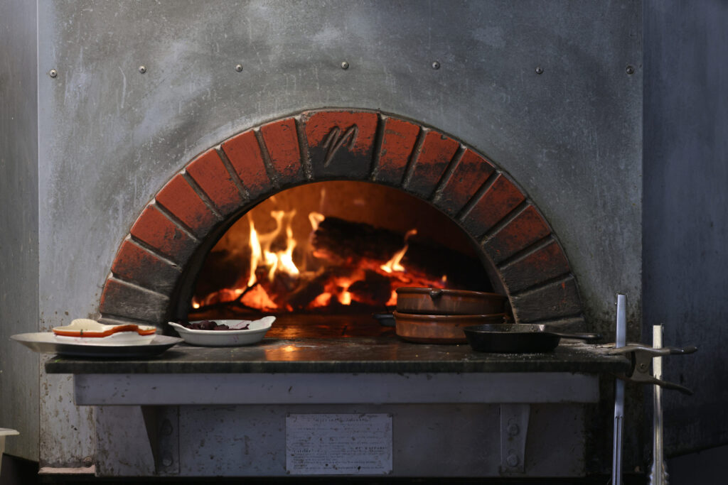 A wood-fired oven in the kitchen at Pearl Petaluma in Petaluma Thursday, Jan. 8, 2026. (Beth Schlanker / The Press-Democrat)