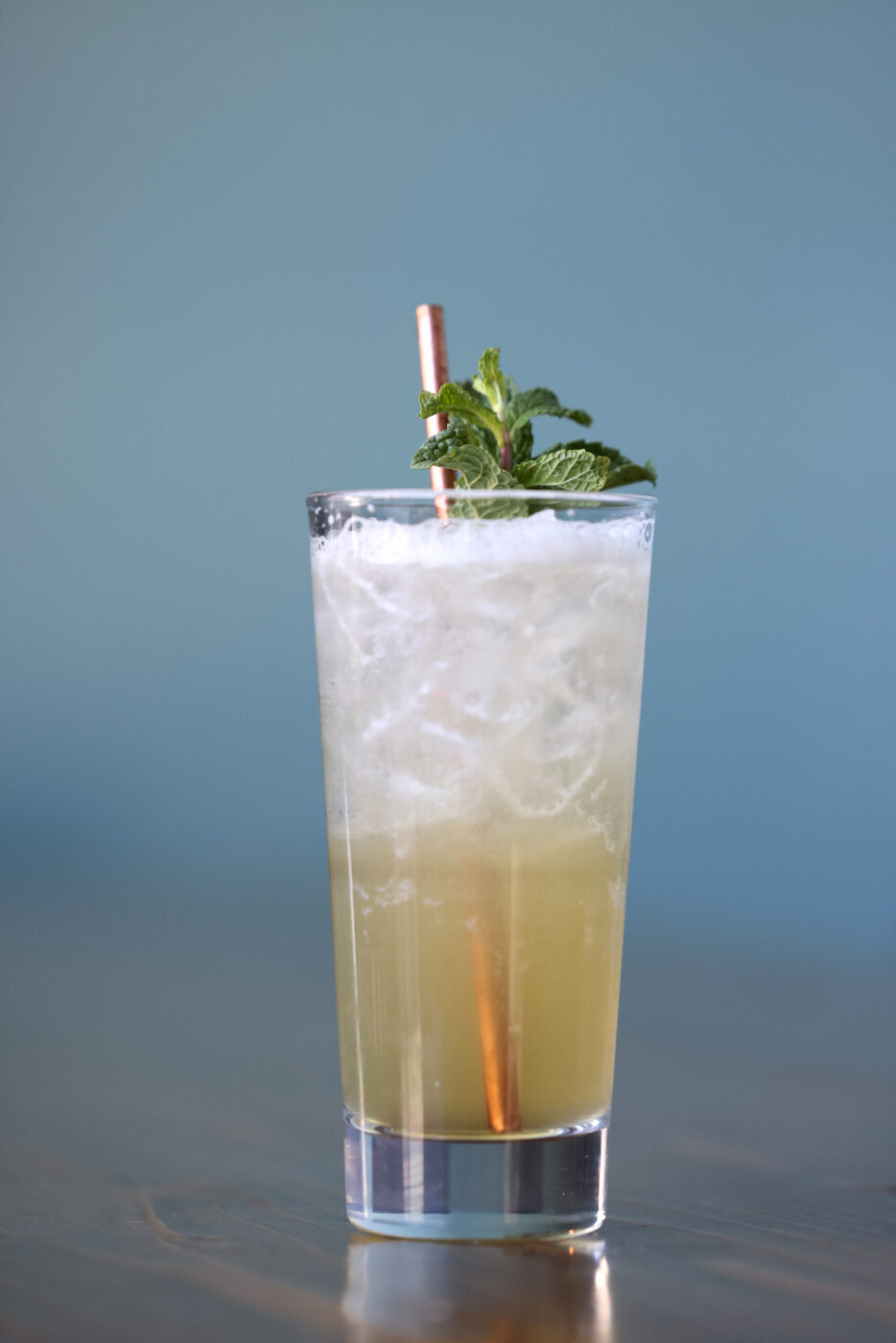 The Marrakesh Mojito with house mint shrub, vermouth bianco, and fez green tea at Pearl Petaluma in Petaluma Thursday, Jan. 8, 2026. (Beth Schlanker / The Press-Democrat)
