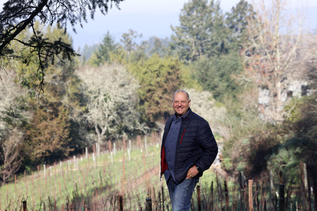 Ross Halleck, owner and winemaker at Halleck Vineyard in Sebastopol. Photo taken Thursday, Jan. 15, 2026. (Beth Schlanker / The Press Democrat)