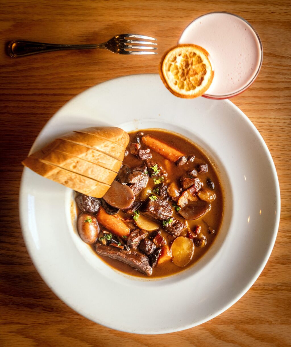 Beef Bourguignon, Julia Child’s recipe, from the Healdsburg Bar & Grill Thursday, Jan. 22, 2026 in downtown Healdsburg. (John Burgess / The Press Democrat)