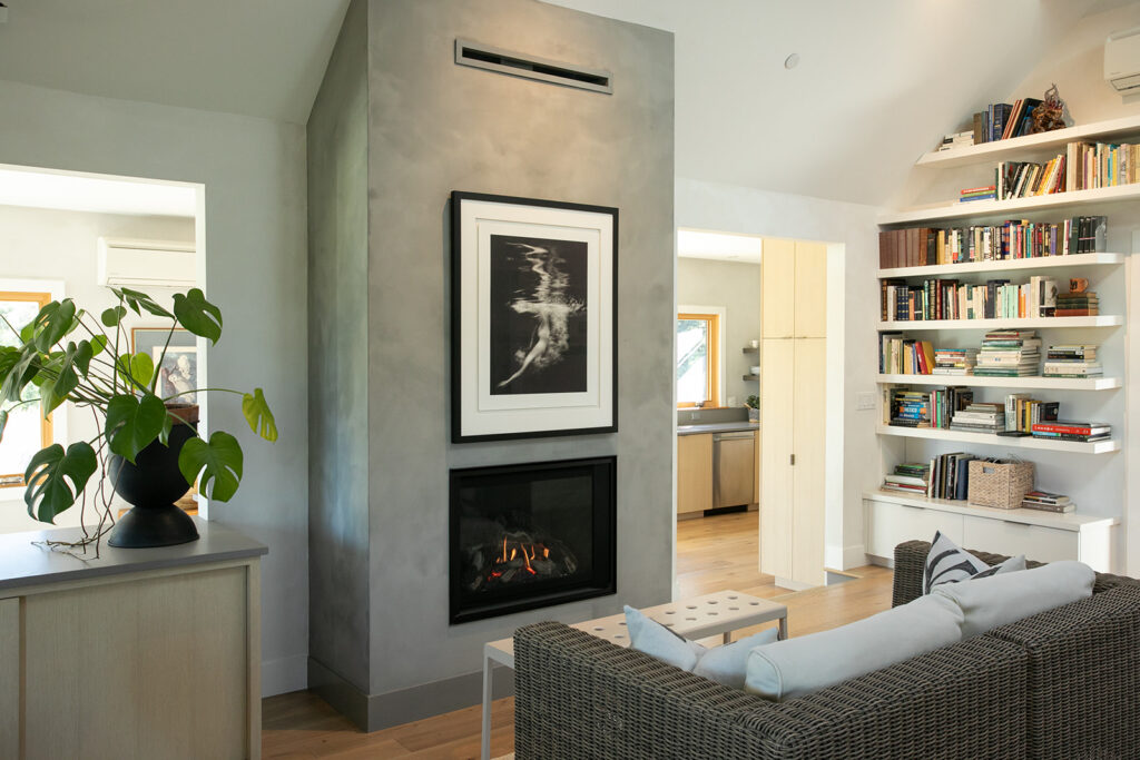 The cozy living area provides a space for reading and conversation. (Eileen Roche)