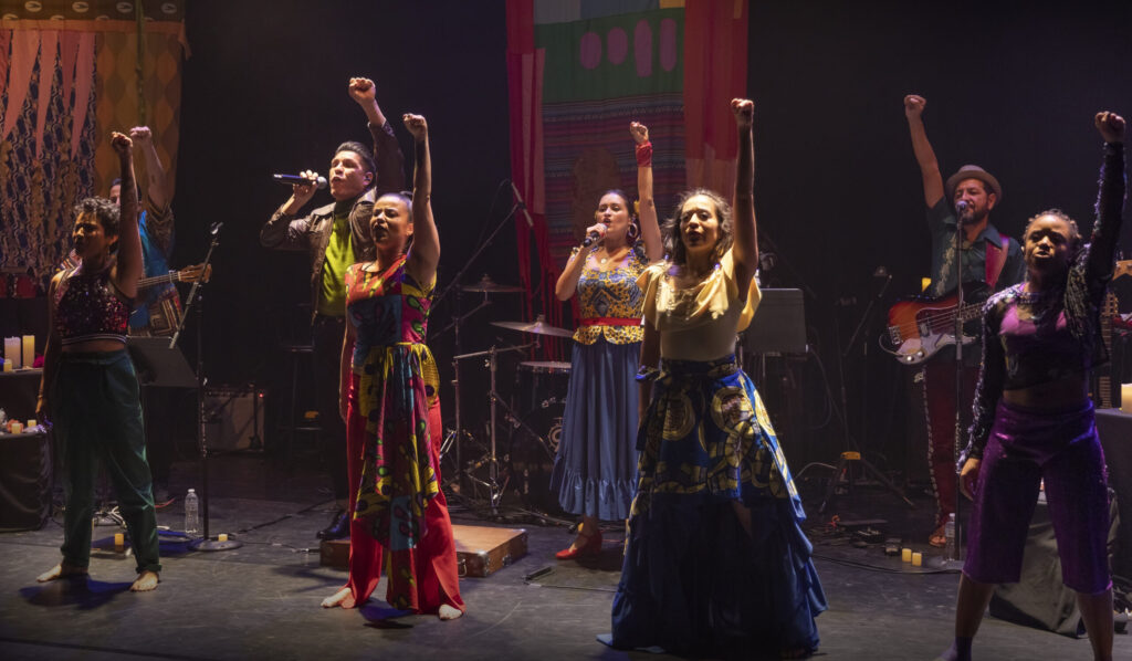 The Contra-Tiempo Activist Dance Theater performs "joyUs justUs." The troupe will visit the Green Music Center in Rohnert Park in March. (Courtesy John Michael Kohler Arts Center)