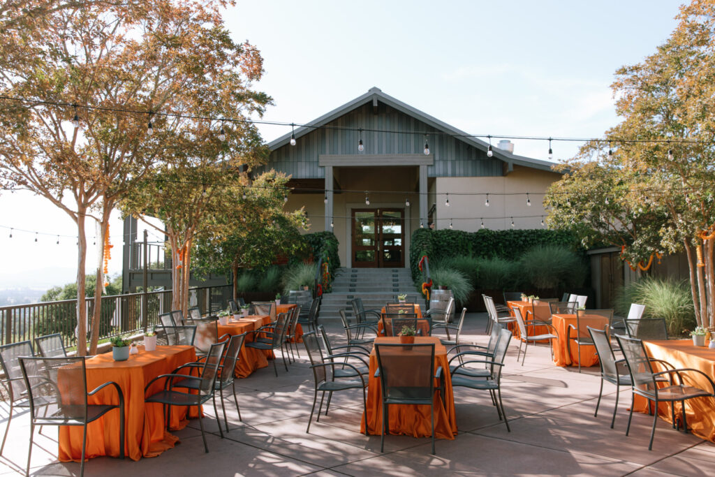 Evan and Sanjana held their sangeet (a traditional Indian pre-wedding celebration) at Paradise Ridge Winery in Santa Rosa. (Katie Miller)