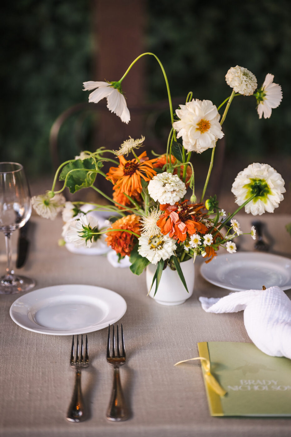 Ampersand provided the florals at Olivia and Brooks' wedding celebration at Barndiva in Healdsburg. (Katie Monroe)