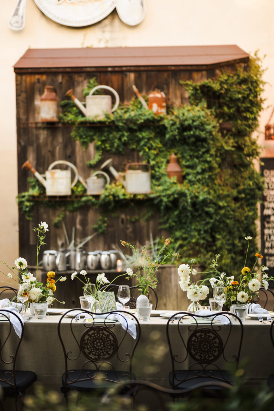 Ampersand provided the florals at Olivia and Brooks' wedding celebration at Barndiva in Healdsburg. (Katie Monroe)