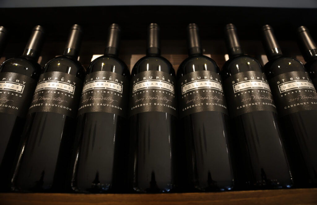 Bottles of Cabernet Sauvignon at St. Supéry Estate Vineyards & Winery in Rutherford on Friday, January 30, 2026. (Christopher Chung/The Press Democrat)