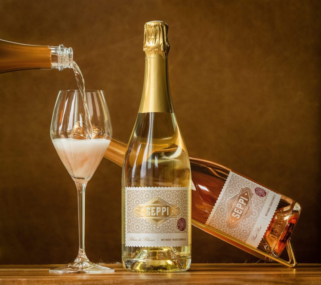 Vintner Kelsey Phelps named her sparkling wine Seppi, after her grandfather, Napa Valley wine pioneer Joseph Phelps. Photo taken Friday, Jan. 23, 2026 in Healdsburg. (John Burgess / The Press Democrat)