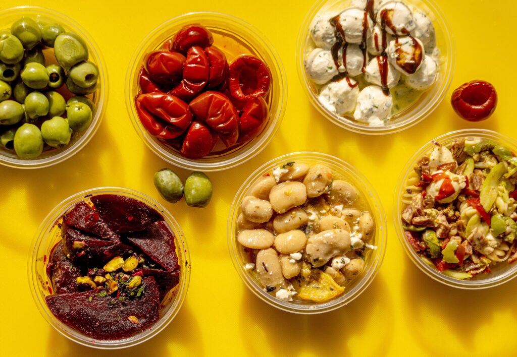 The selection of side dishes from Genero’s Deli Friday, Jan. 30, 2026 in Sebastopol’s Barlow district. (John Burgess/The Press Democrat)